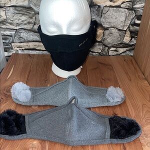 NEW Set of 3 Gray‎ & Black Face Ear Warmers/Masks- UNISEX